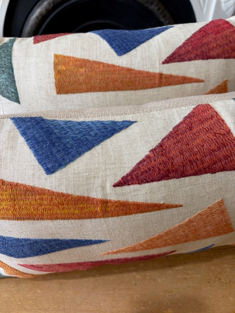 Liberty Fabric Cushion with Fringe Trim x 2