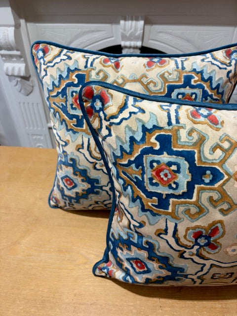 2 x Velvet Linwood Fabric Cushions