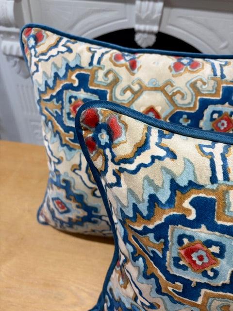 2 x Velvet Linwood Fabric Cushions