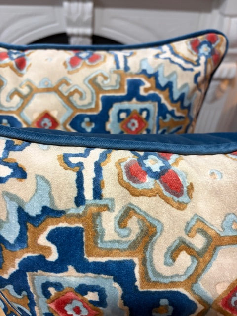 2 x Velvet Linwood Fabric Cushions