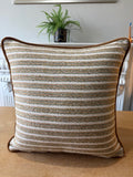 Burnt Orange Striped Cushions x 2