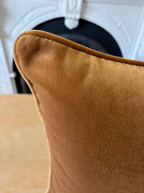 Burnt Orange Striped Cushions x 2